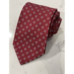 Brooks Brothers Red Foulard Repp Silk Tie 59.5 x 3.75 Traditional Classic Lux
